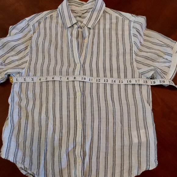 Lucky Brand Women's Relaxed Printed Workwear Striped Cotton Shirt - Picture 10 of 11
